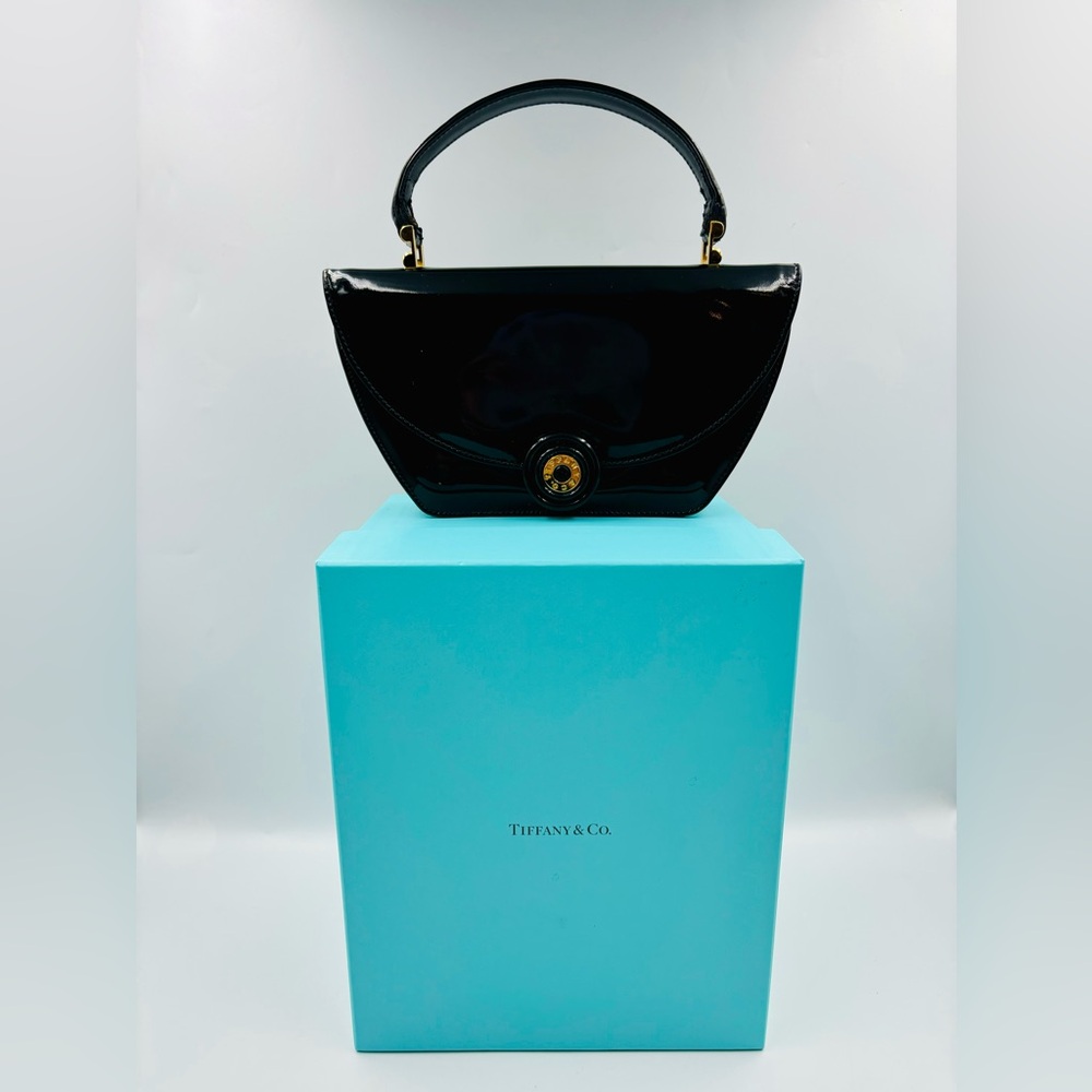 Tiffany & Co Circle Logo Black Patent Leather Bag